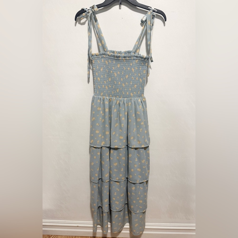 Crystal Doll Dress in Blue with Floral
